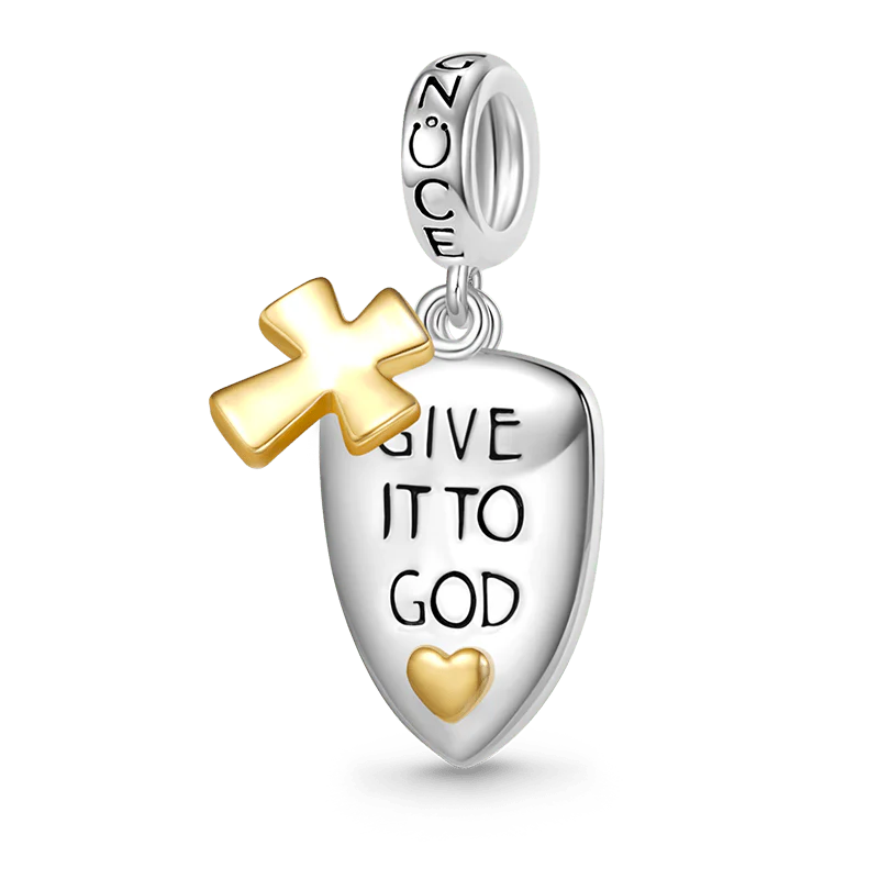 Gnoce Shield with Cross Charm Platinum-plated Silver Blend