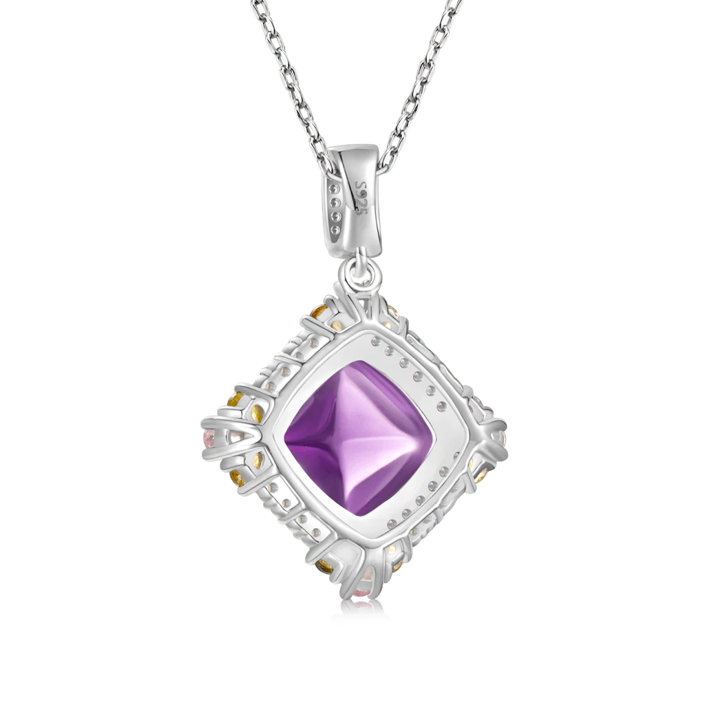 Gnoce Elegant Luxurious Shine Amethyst Pendant Necklace - Image 2