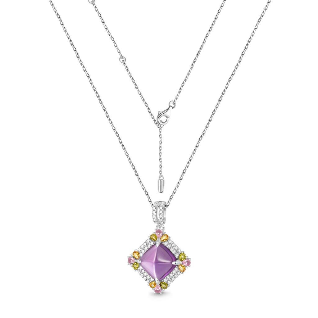 Gnoce Elegant Luxurious Shine Amethyst Pendant Necklace - Image 3