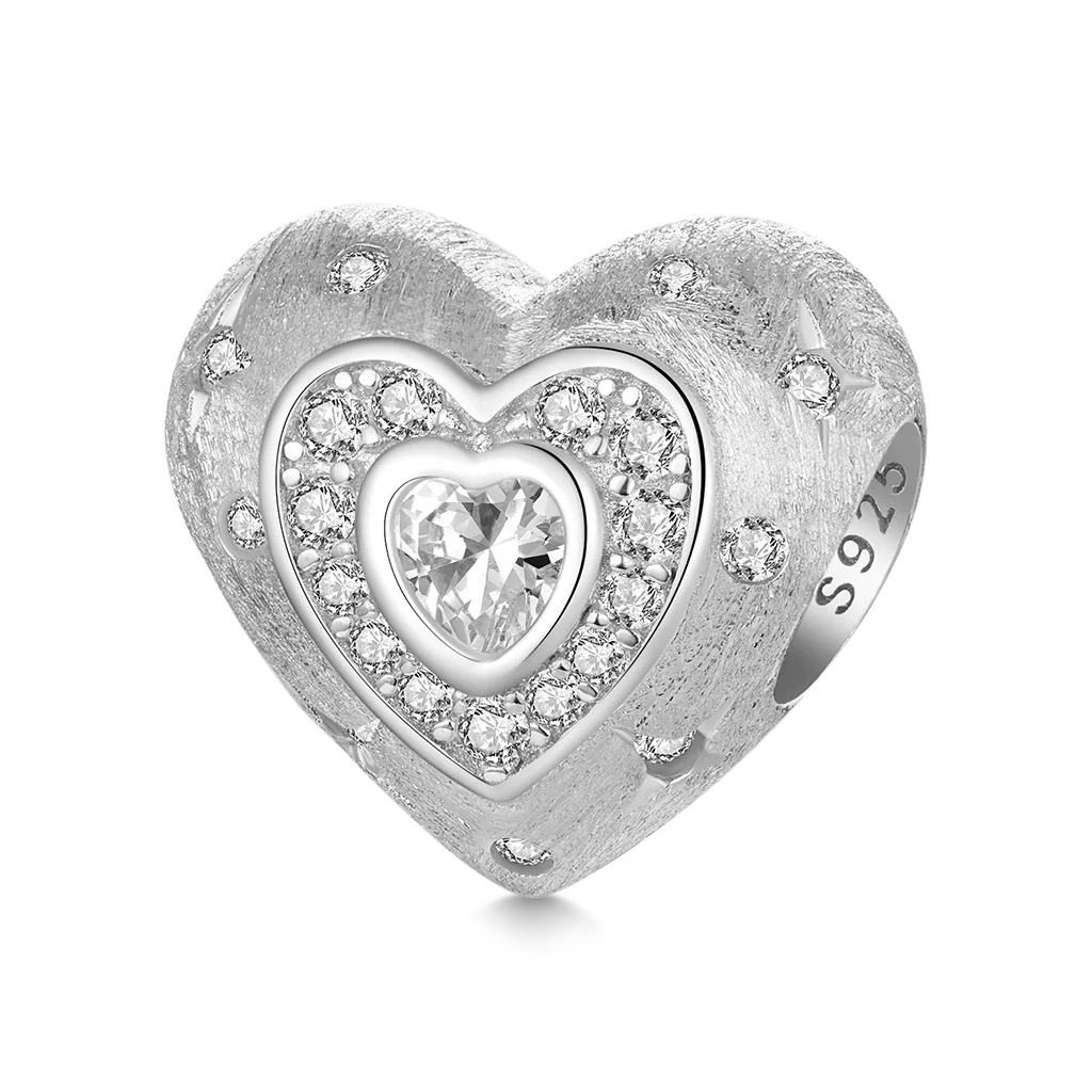 Gnoce Shining Frosted Heart Charm