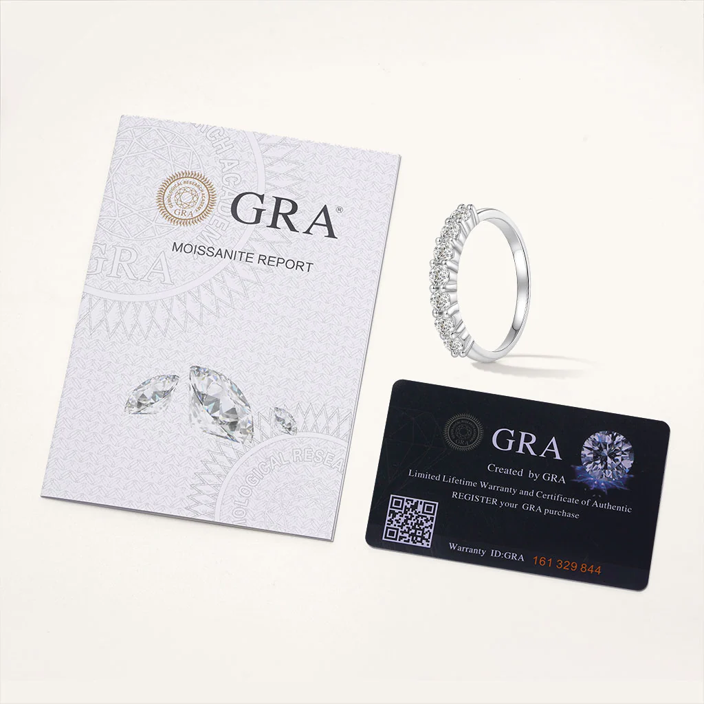 Gnoce Multiple Moissanite Ring Platinum-plated Silver Blend - Image 4