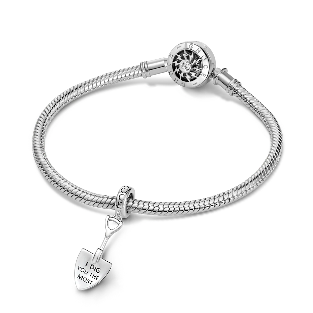 Gnoce  Shovel Engravable Charm Platinum-plated Silver Blend - Image 3