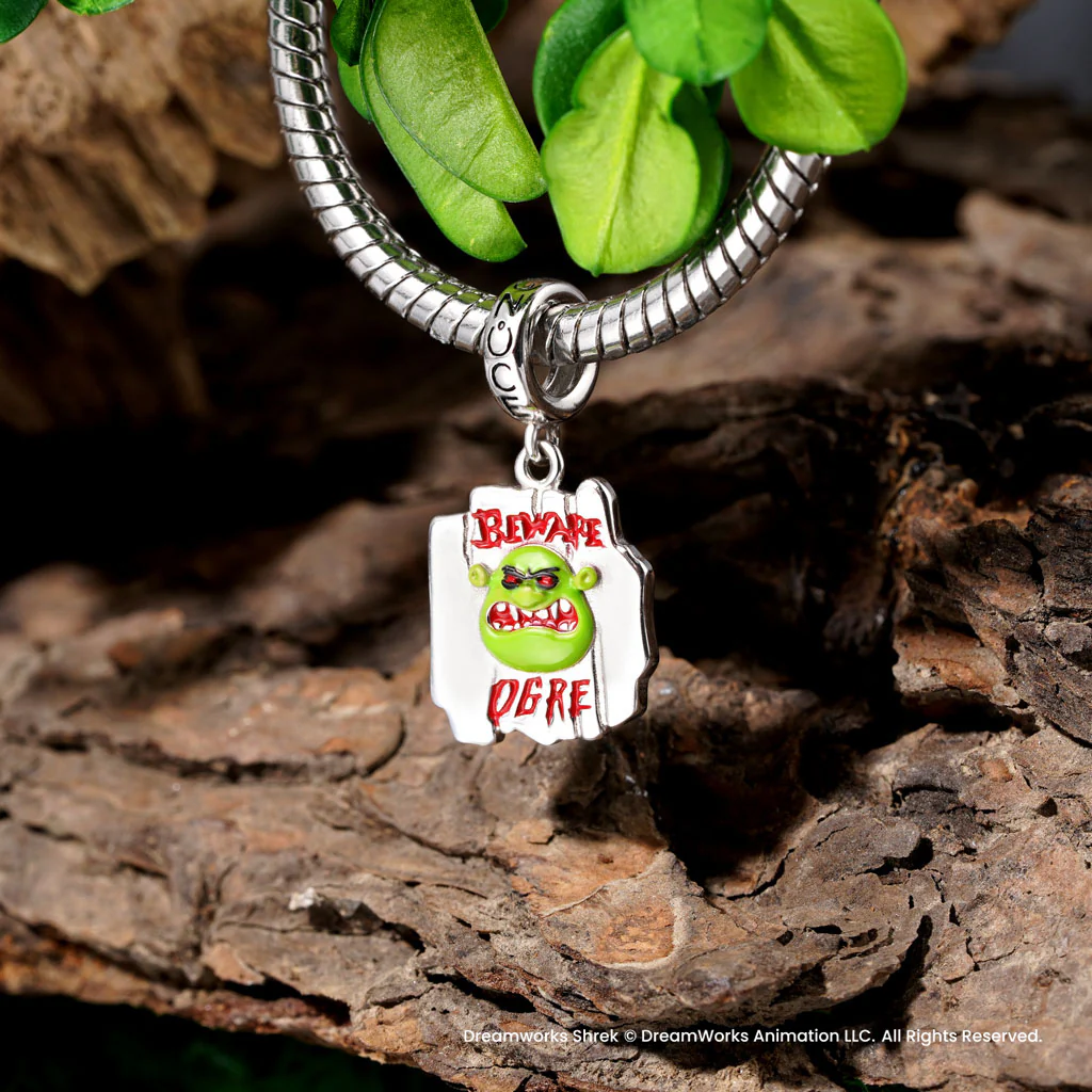 Gnoce Shrek “Beware Ogre” Warning Sign Pendant Dangle Charm - Image 3