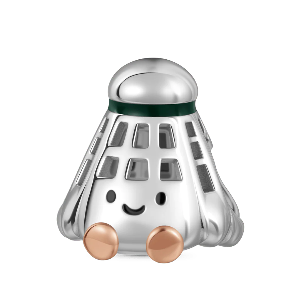Gnoce Smiling Shuttlecock Charm Platinum-plated Silver Blend