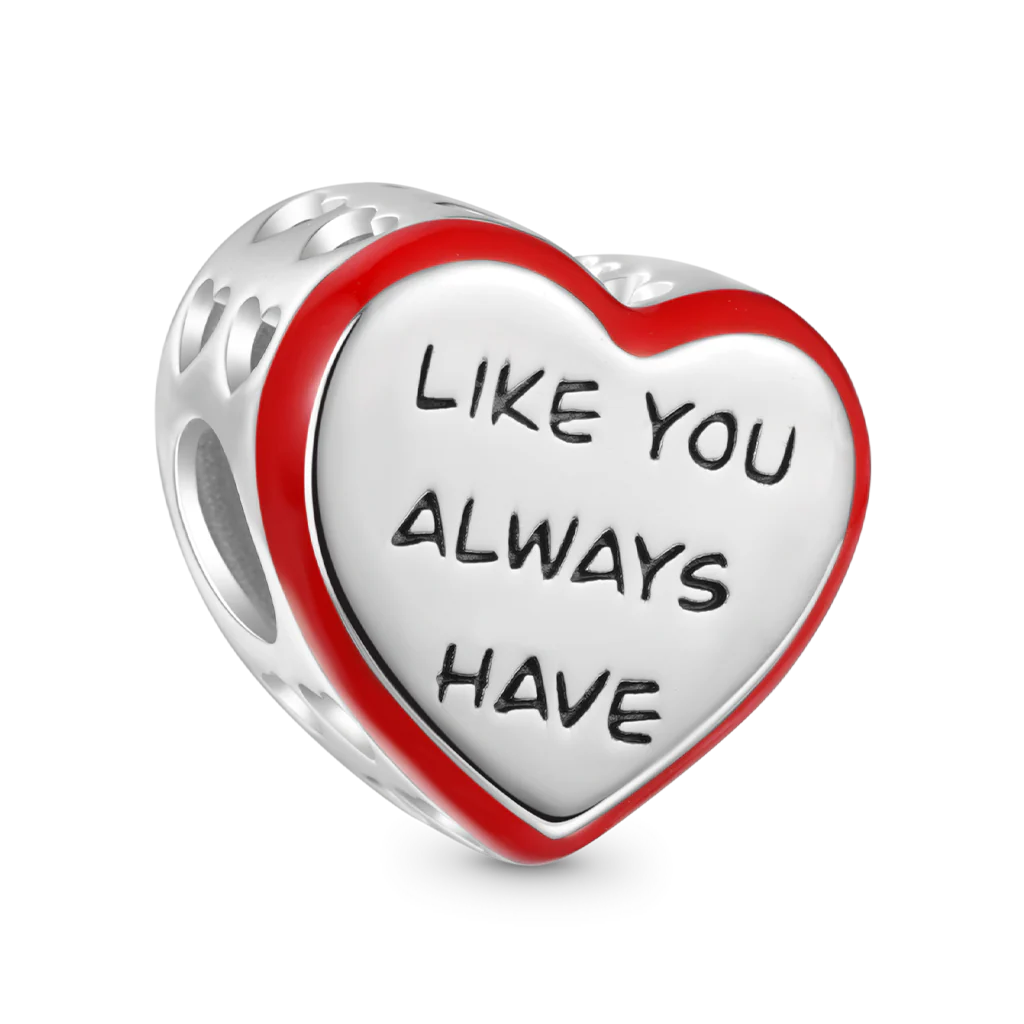 Gnoce Side Hollow Heart Charm Platinum-plated Silver Blend - Image 2