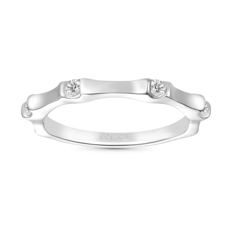 Gnoce Silver Bamboo Fashion Ring Platinum-plated Silver Blend