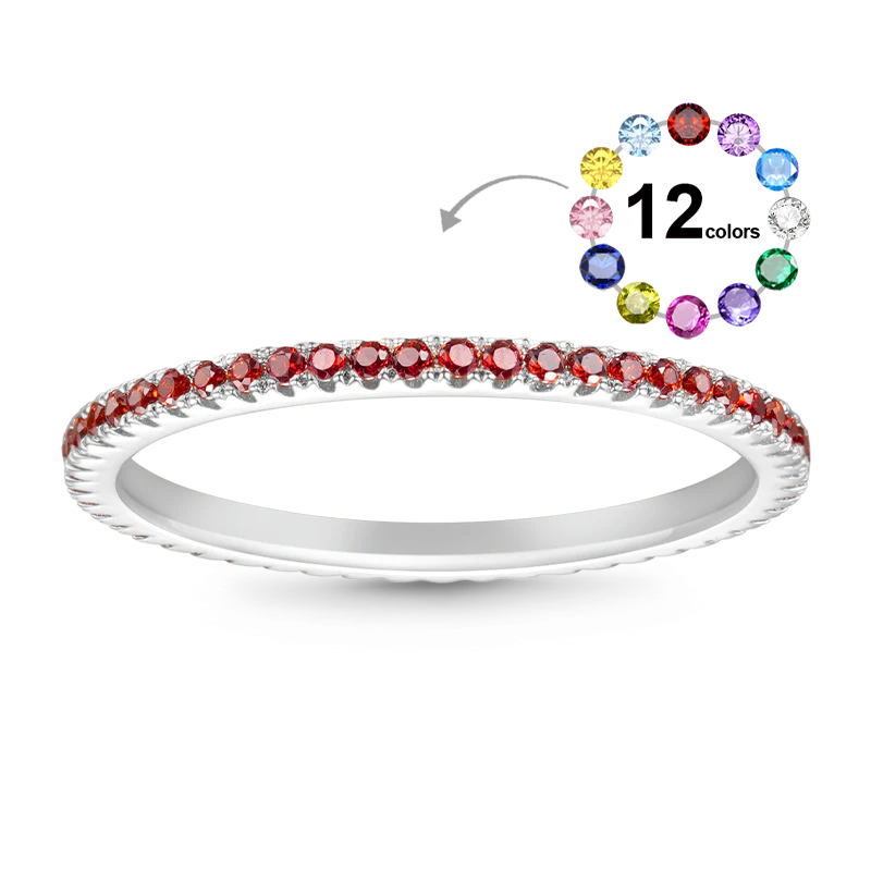 Gnoce Simple Birthstone Ring
