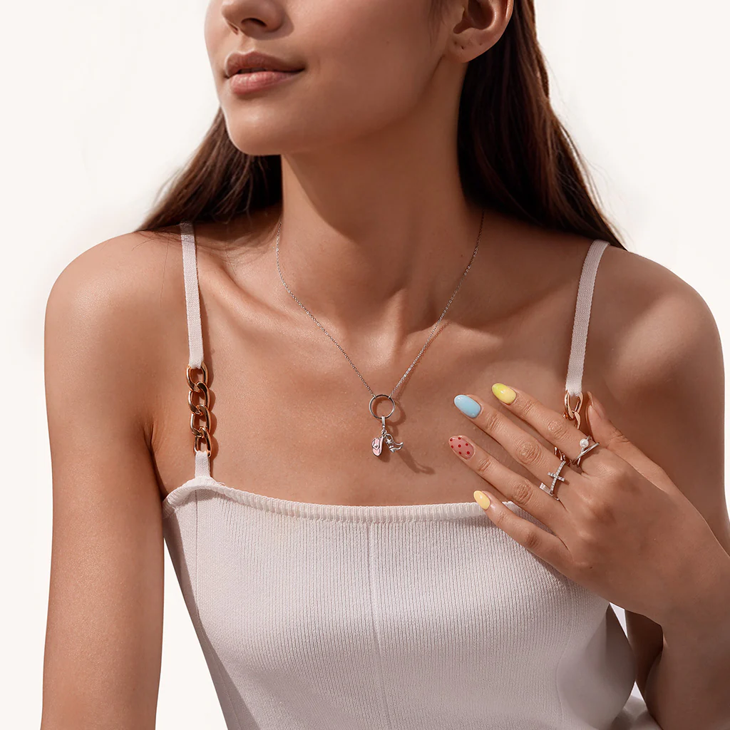 Gnoce Simple Circle Link Necklace - Image 5