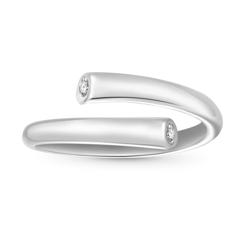 Gnoce Simple Open Band Ring Platinum-plated Silver Blend