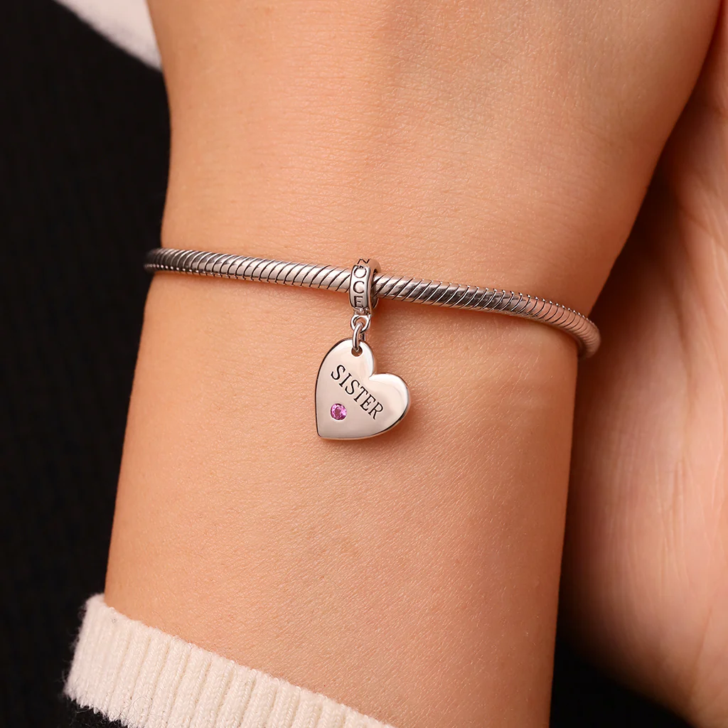 Gnoce SISTER Family Birthstone Charm Platinum-plated Silver Blend - Image 7