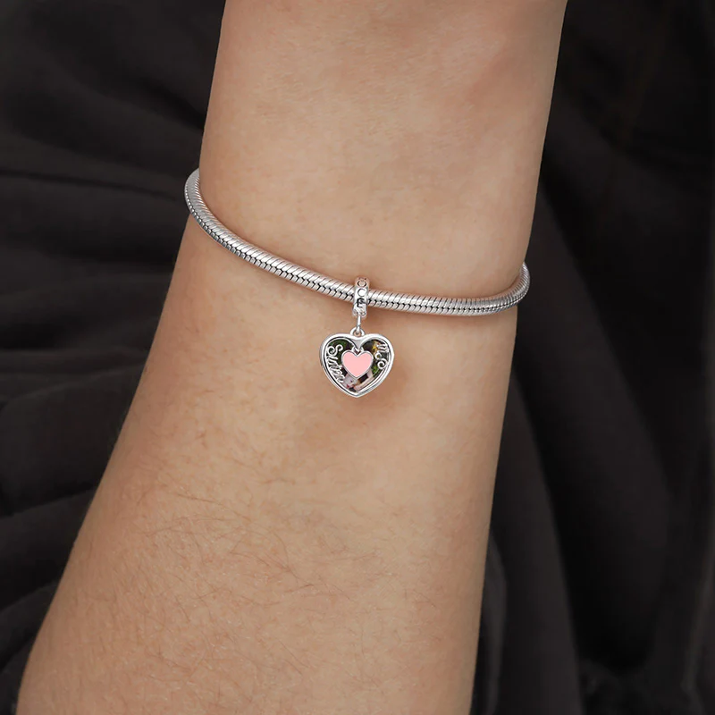 Gnoce "Sister & Sis" Heart Personalized Charm Platinum-plated Silver Blend - Image 5