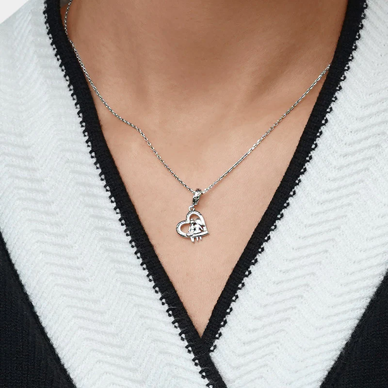 Gnoce Sister Love Heart Engravable Charm Platinum-plated Silver Blend - Image 8