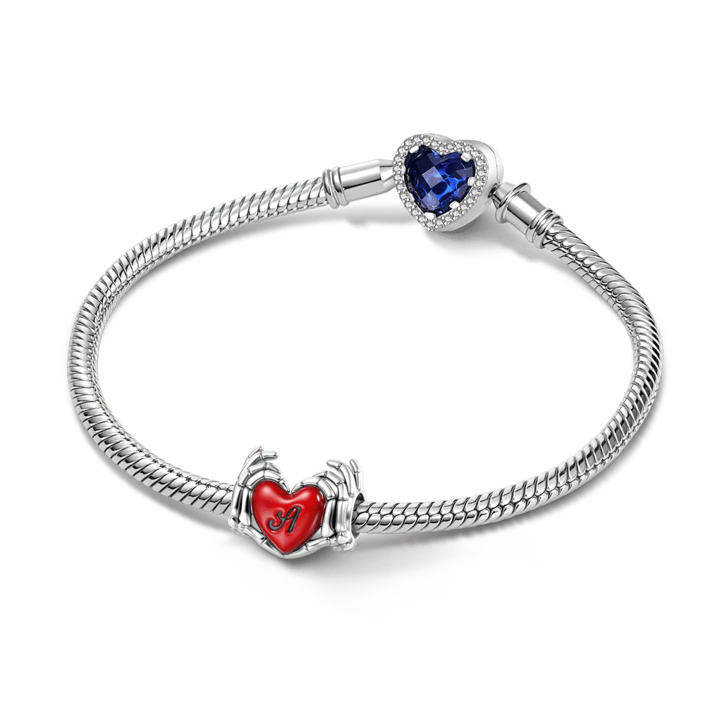 Gnoce Skull Hand Heart Letter Charm Platinum-plated Silver Blend - Image 3