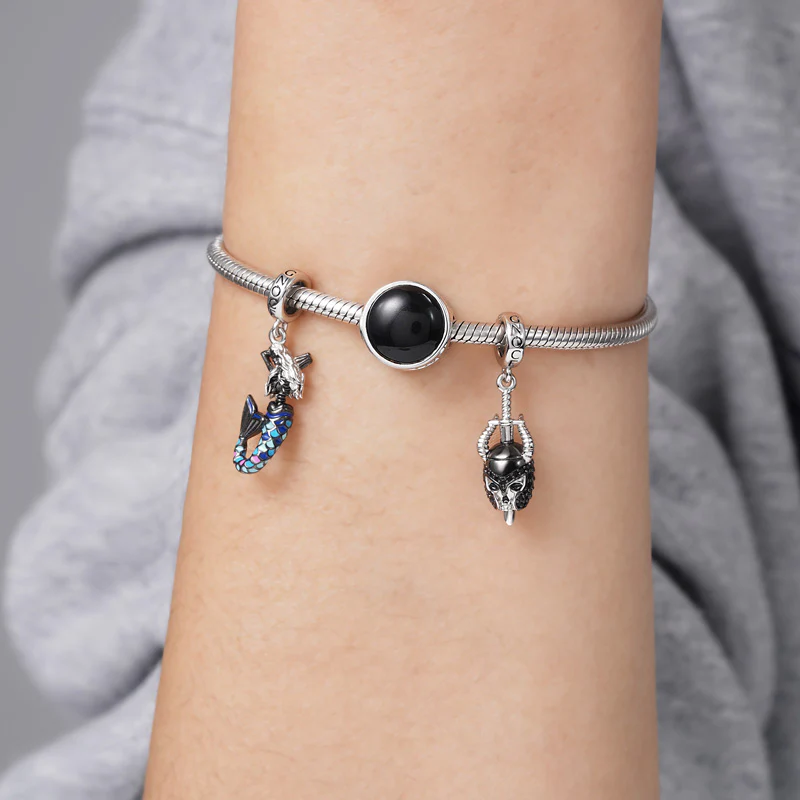 Gnoce Skully Mermaid Charm Platinum-plated Silver Blend - Image 3