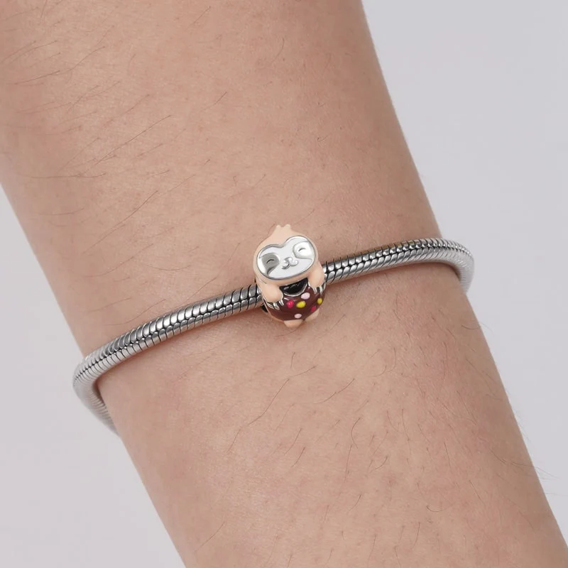 Sloth Donut Charm Bead Sterling Silver - Image 3