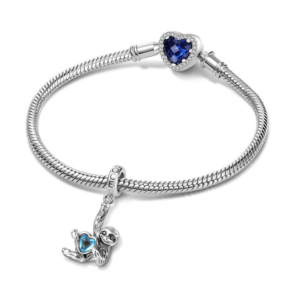 Gnoce Sloth Embrace Moonstone Charm Platinum-plated Silver Blend - Image 3