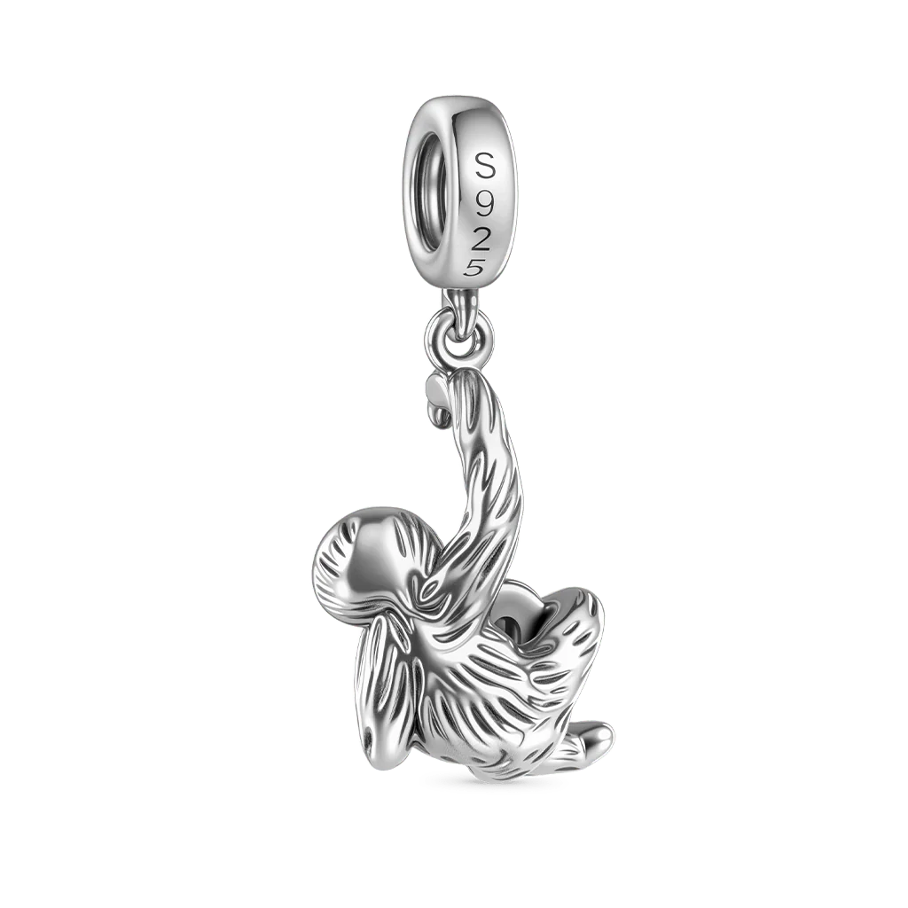 Gnoce Sloth Embrace Moonstone Charm Platinum-plated Silver Blend - Image 5