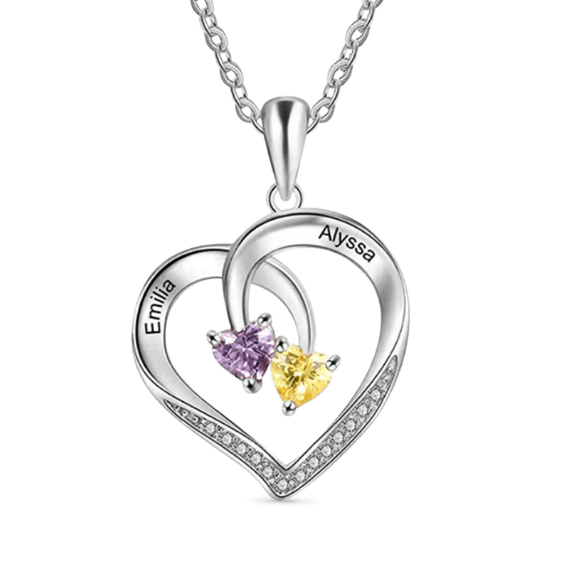 Gnoce Smart Heart Engravable Birthstone Necklace - Image 3