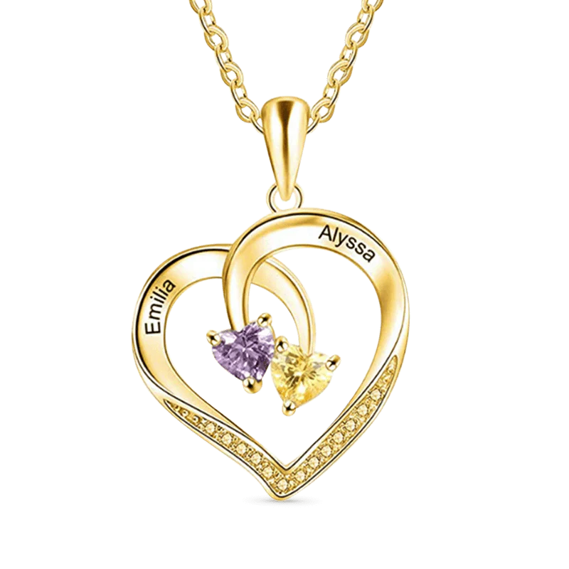 Gnoce Smart Heart Engravable Birthstone Necklace - Image 4