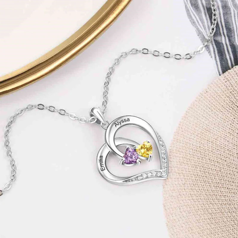 Gnoce Smart Heart Engravable Birthstone Necklace - Image 5