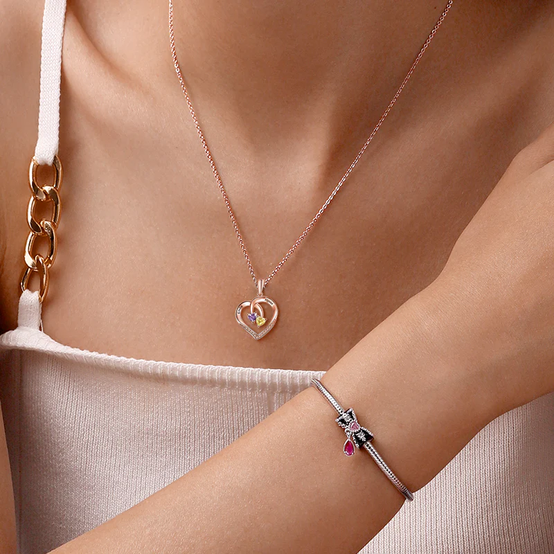 Gnoce Smart Heart Engravable Birthstone Necklace - Image 7