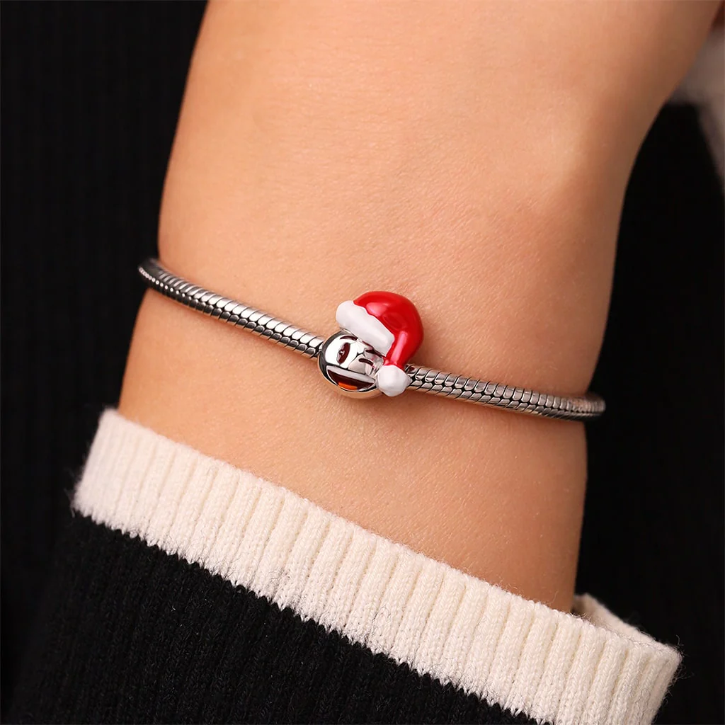 Gnoce Santa Hat Winking Smiley Pumpkin Charm Platinum-plated Silver Blend - Image 5