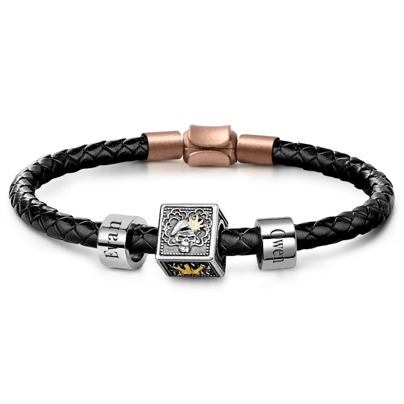 Gnoce Smoking Skull Vintage & Customized Charm Platinum-plated Silver Blend