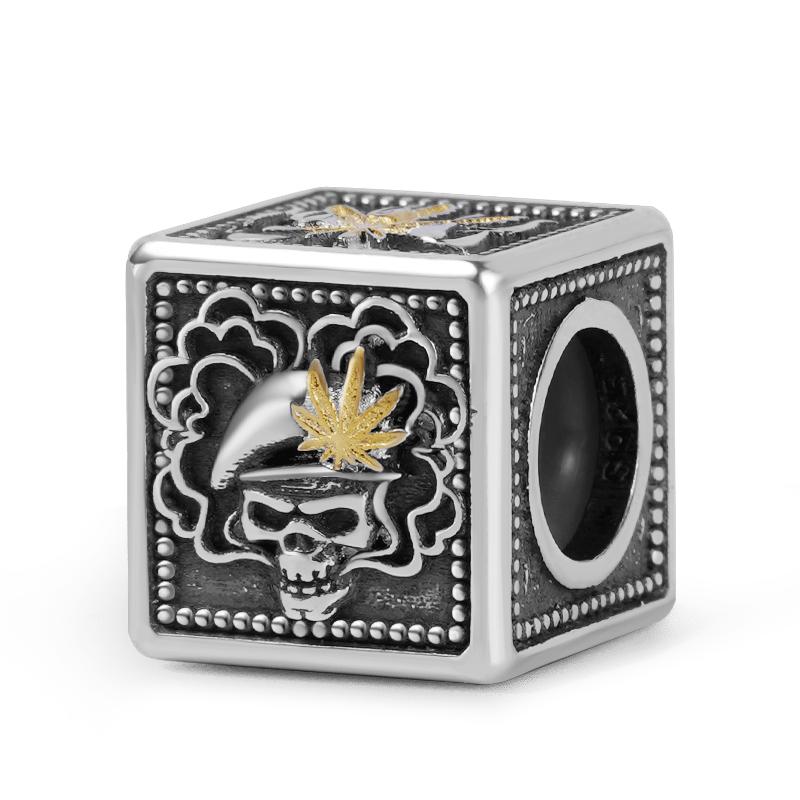Gnoce Smoking Skull Vintage & Customized Charm Platinum-plated Silver Blend - Image 2