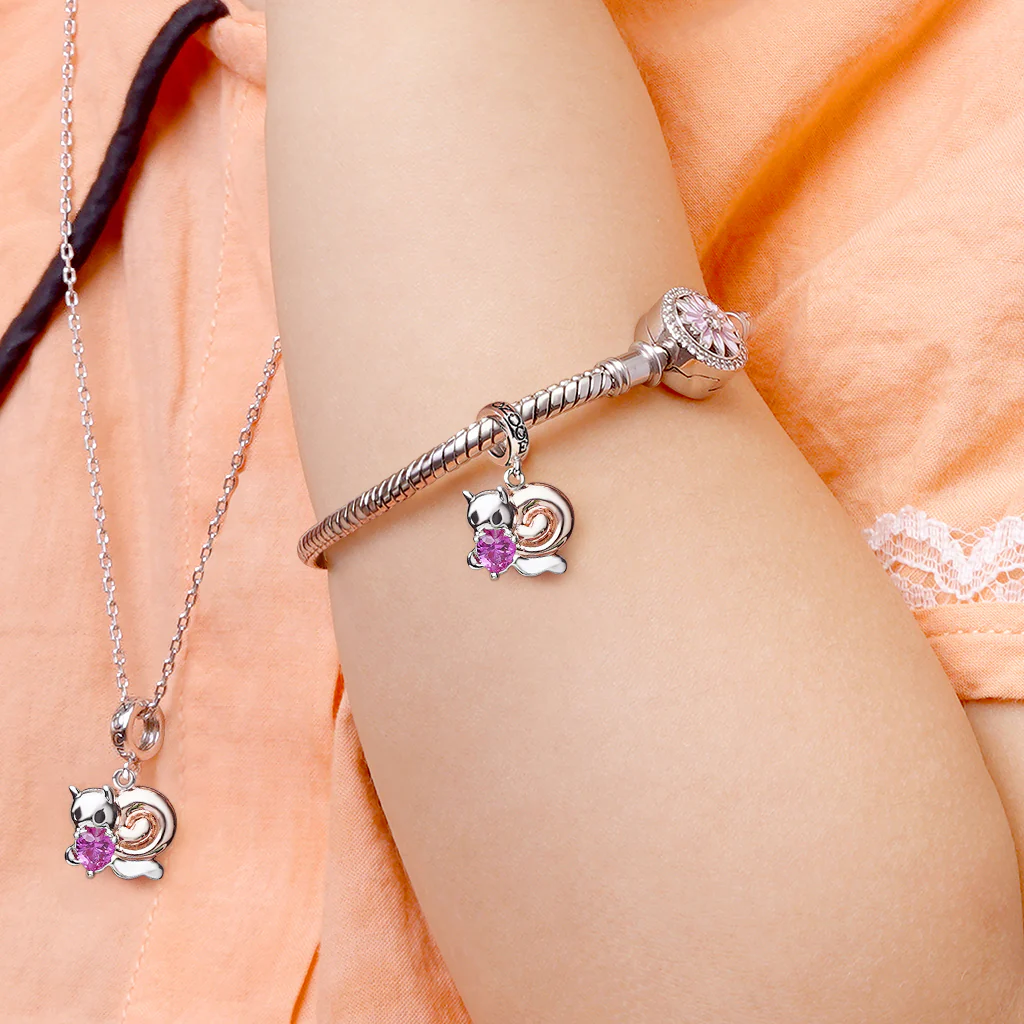 Gnoce Snails Embraces Heart Gem Charm Platinum-plated Silver Blend - Image 5