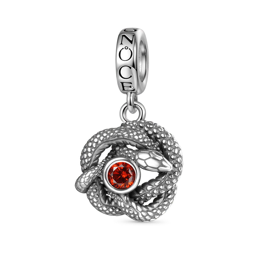 Gnoce Snake Birthstone Charm Platinum-plated Silver Blend - Image 2