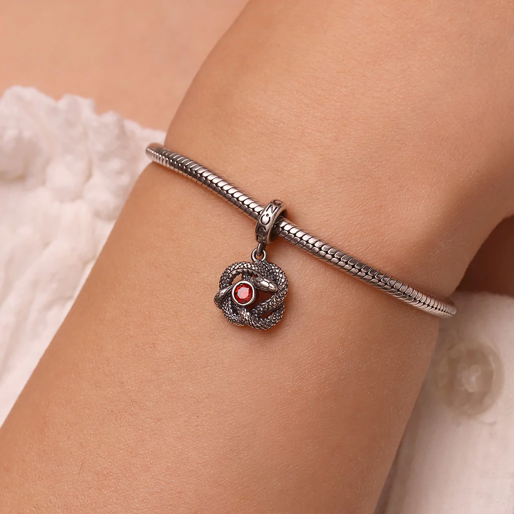 Gnoce Snake Birthstone Charm Platinum-plated Silver Blend - Image 8