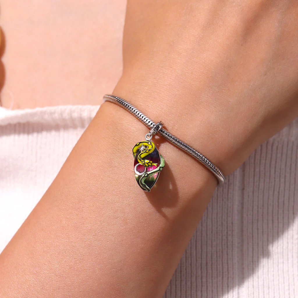 Gnoce Glow-in-the-Dark Snake Charm Platinum-plated Silver Blend - Image 7