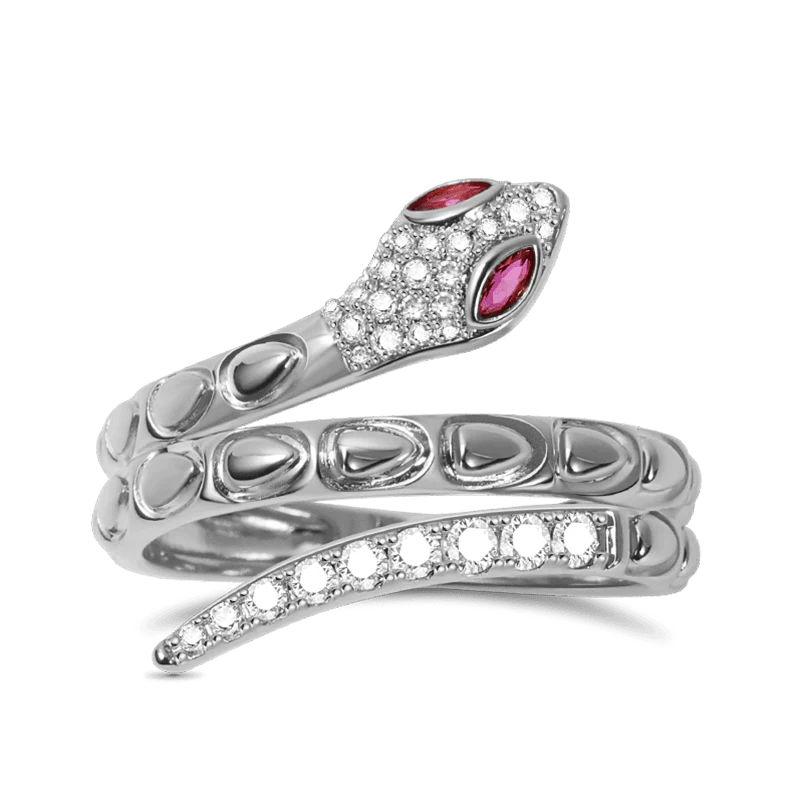 Gnoce Snake Ring Platinum-plated Silver Blend