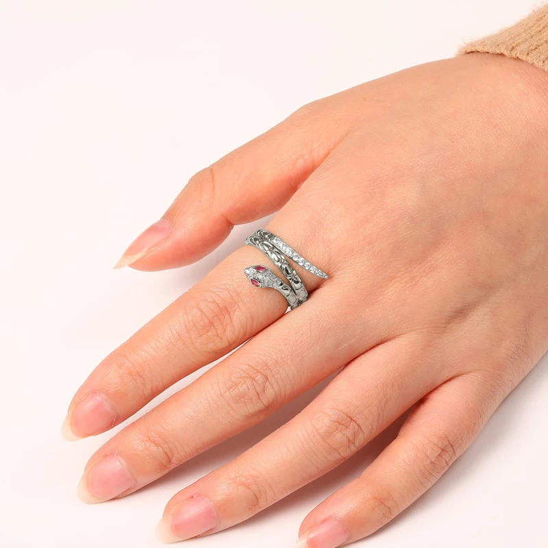 Gnoce Snake Ring Platinum-plated Silver Blend - Image 3