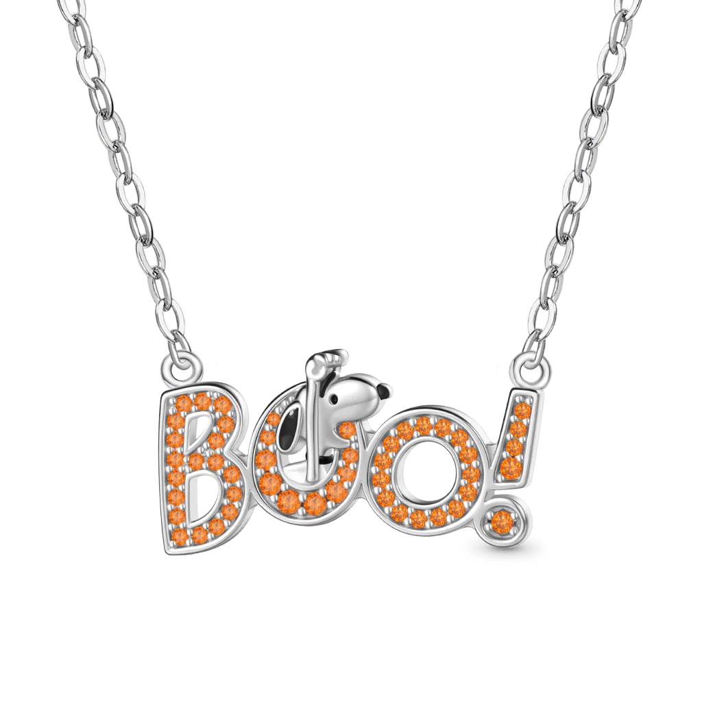 Gnoce Peanuts Halloween Snoopy BOO Necklace