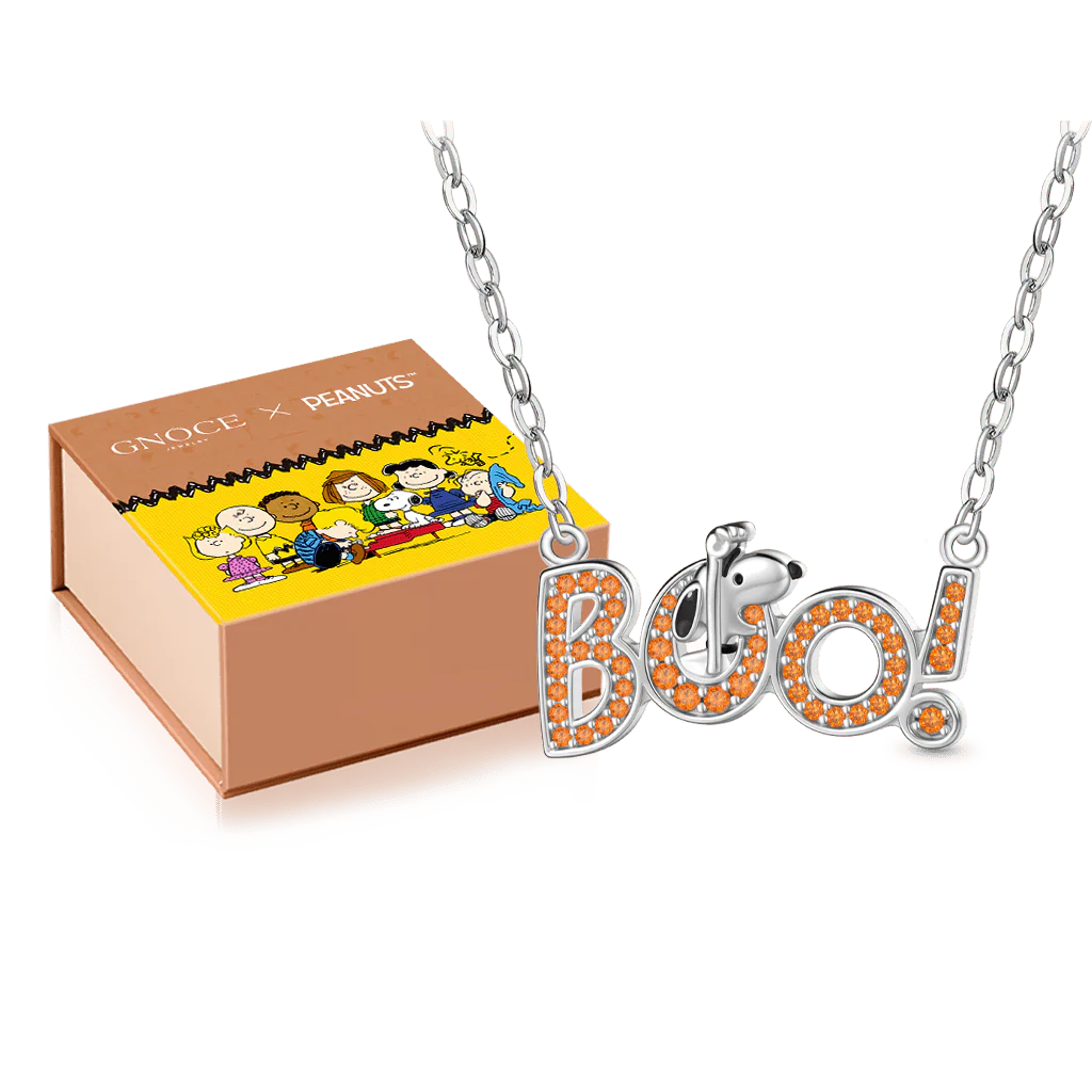 Gnoce Peanuts Halloween Snoopy BOO Necklace - Image 3
