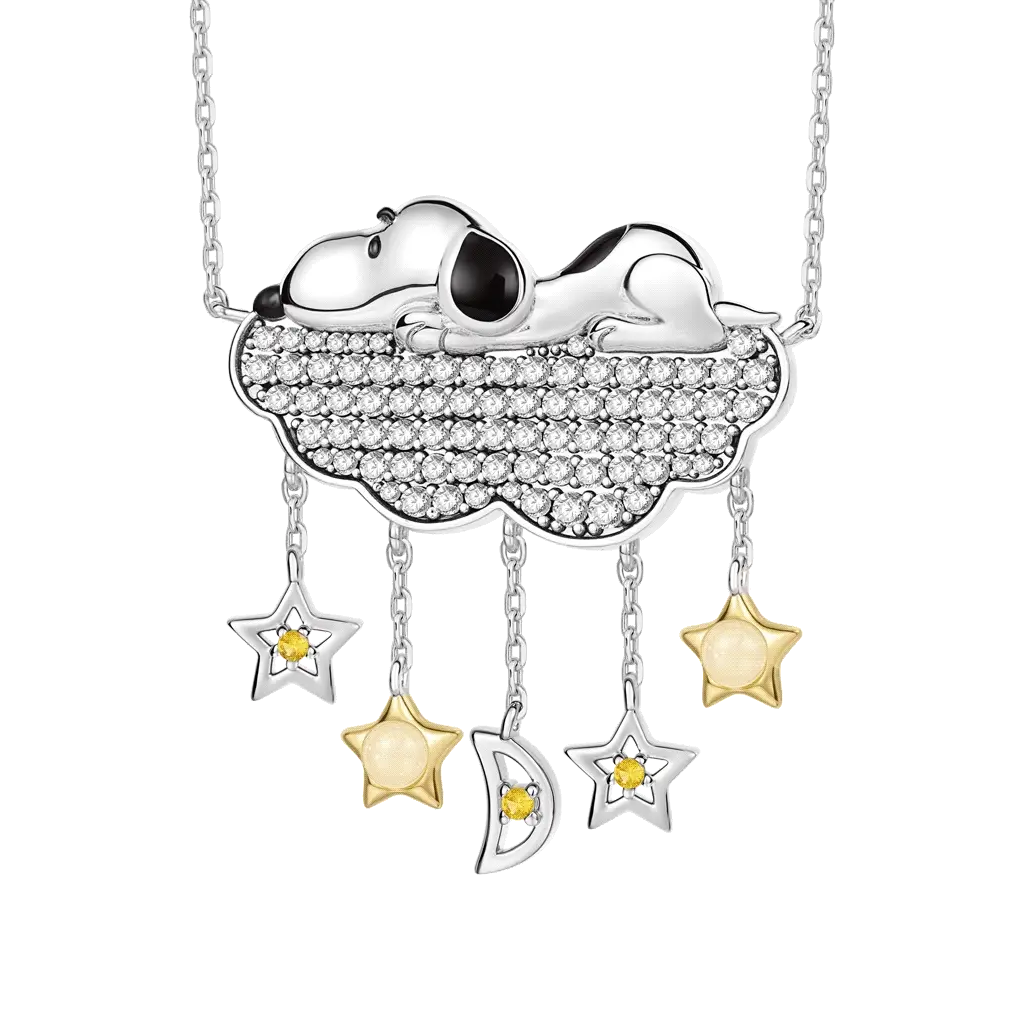 Gnoce Peanuts Snoopy Dream Glowing Stars Pendant Necklace