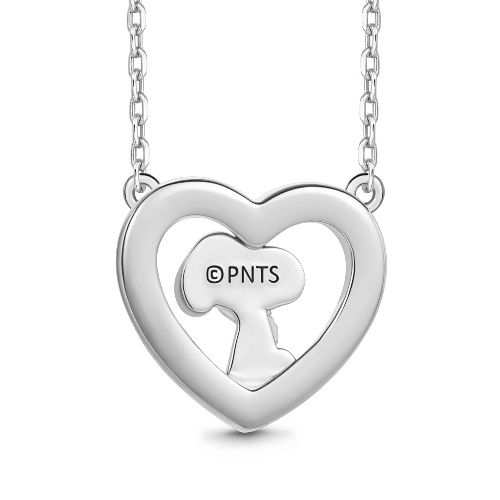 Gnoce Peanuts Snoopy Embrace Woodstock Heart Pendant Necklace - Image 4