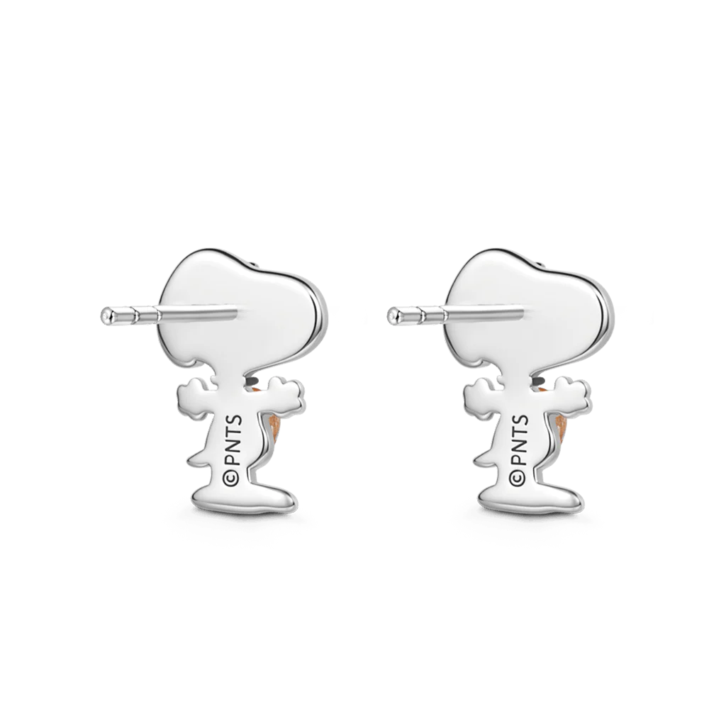 Gnoce Peanuts Snoopy Embraces Pear-Cut  Stud Earrings - Image 4