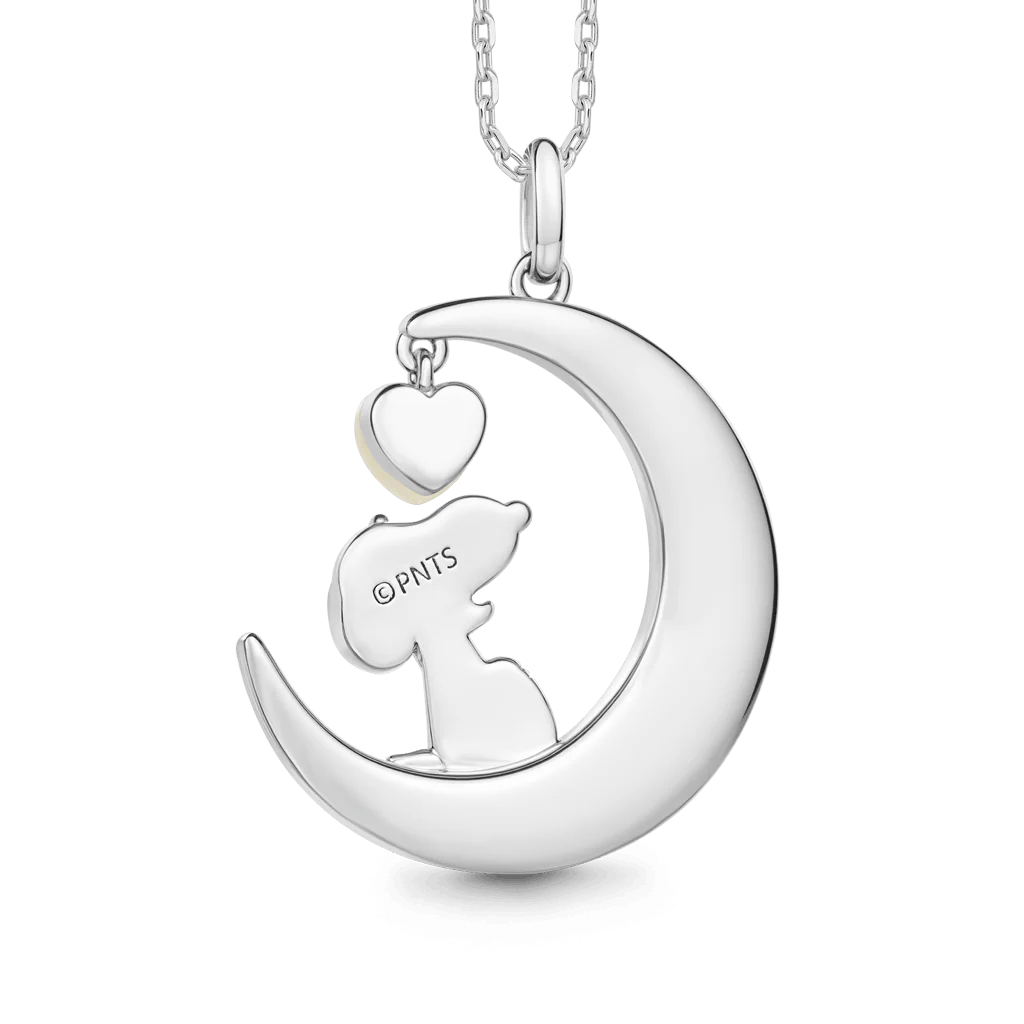Gnoce  Peanuts Snoopy Moon Glowing Heart Pendant Necklace - Image 5