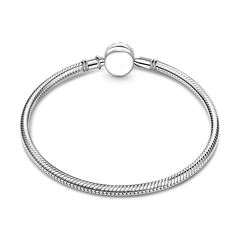 Gnoce Sparkling Snowflake Basic Snake Chain Bracelet Platinum-plated Silver Blend - Image 2