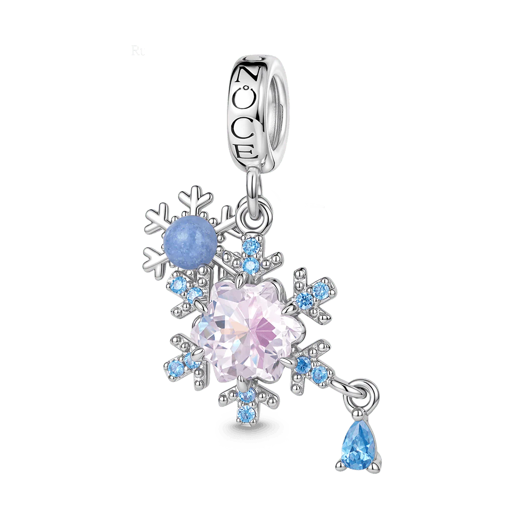 Gnoce Snowflakes Charm Platinum-plated Silver Blend