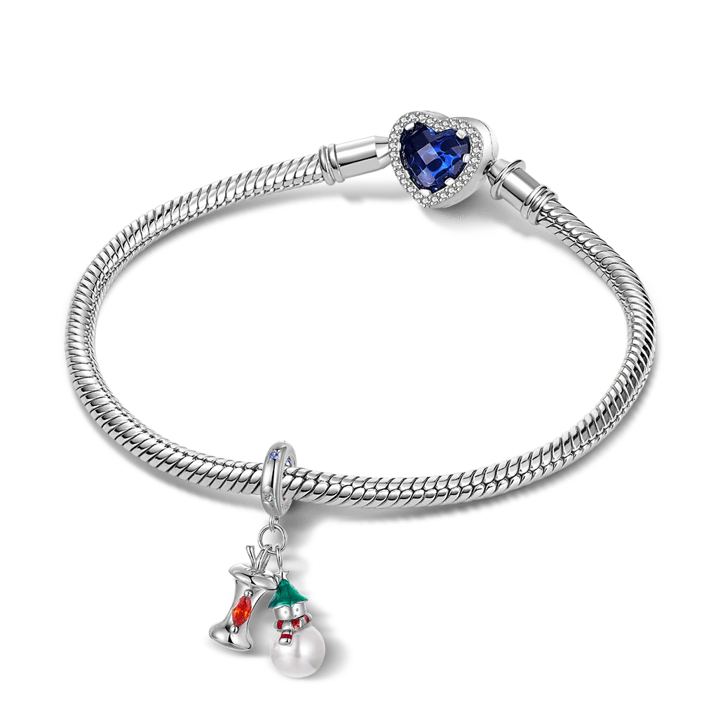 Gnoce Christmas Snowman Apple Pendant Dangle Charm - Image 3