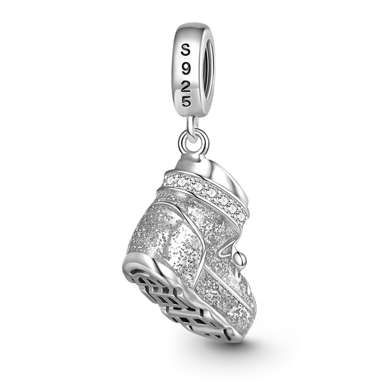 Gnoce Sparkling Snowshoes Charm Platinum-plated Silver Blend - Image 2