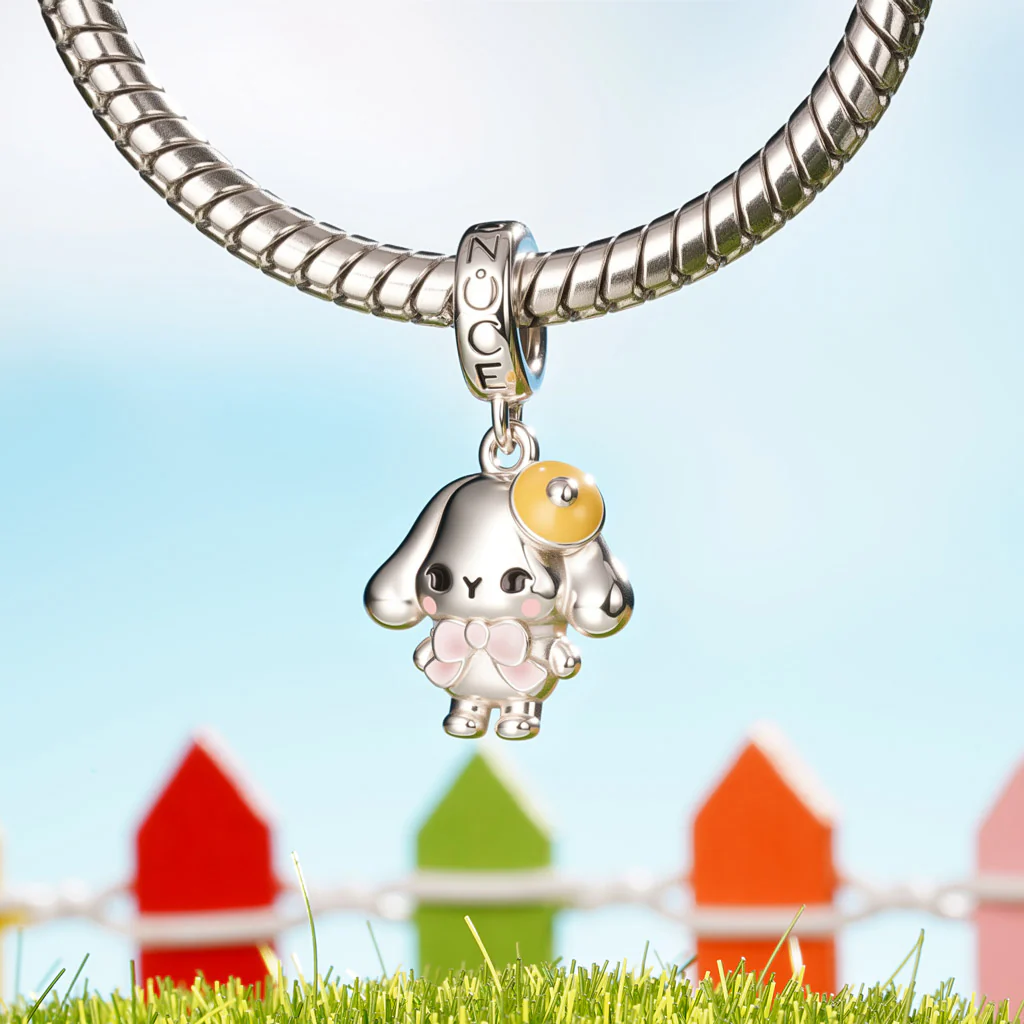 Gnoce Teddie House Art Soufflé Bunny Pendant Platinum-plated Silver Blend - Image 3