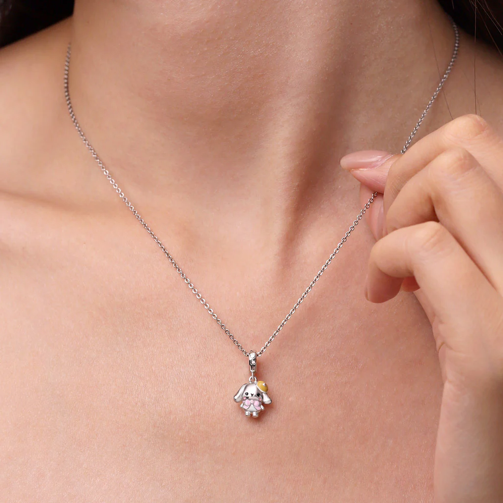 Gnoce Teddie House Art Soufflé Bunny Pendant Platinum-plated Silver Blend - Image 4