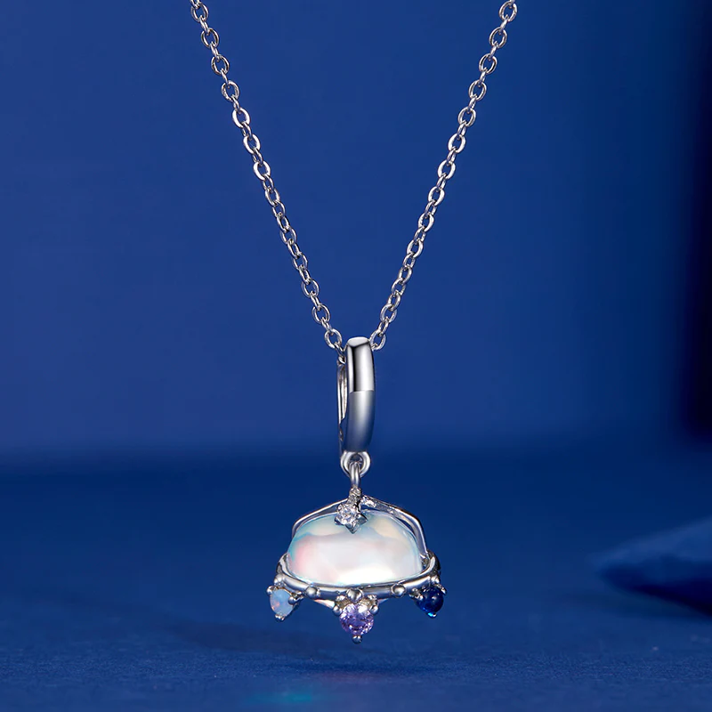 Gnoce Silver Spaceship Pendant Dangle Charm - Image 3