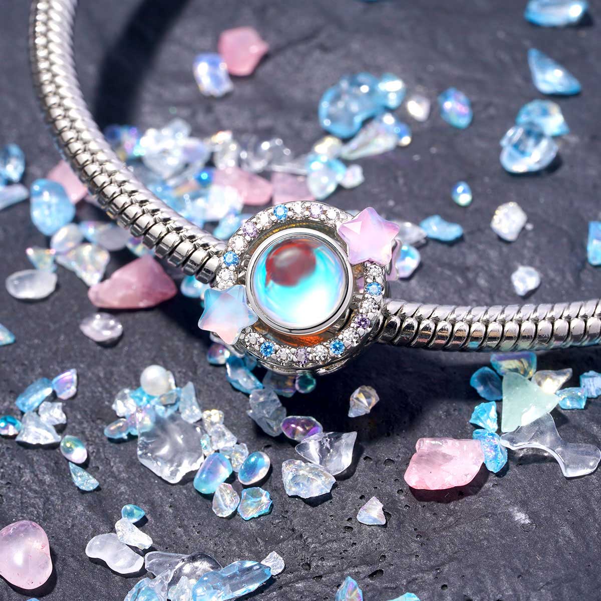 Gnoce Sparkling Star Charm Platinum-plated Silver Blend - Image 3