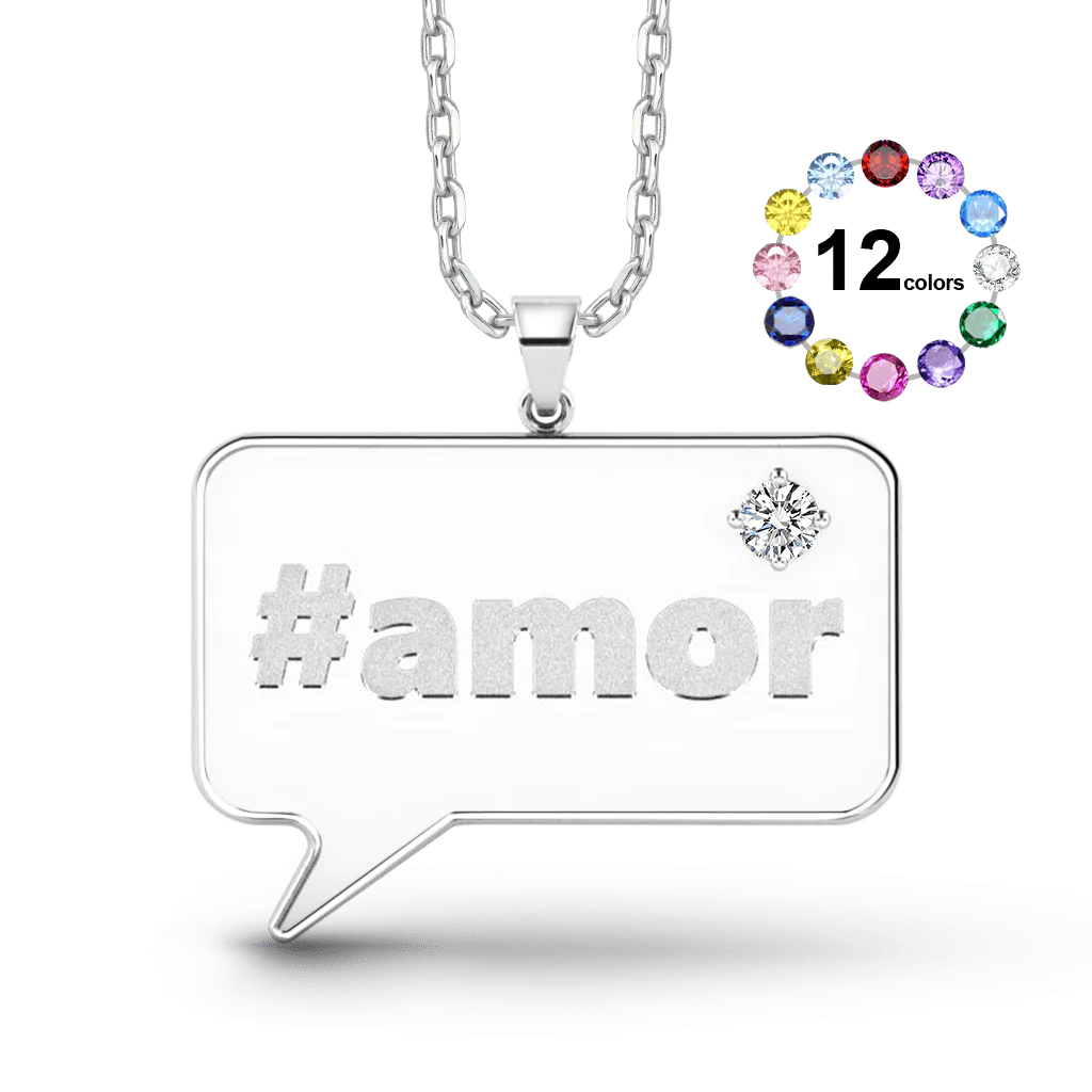 Gnoce Hashtag Speech Bubble Custom Necklace