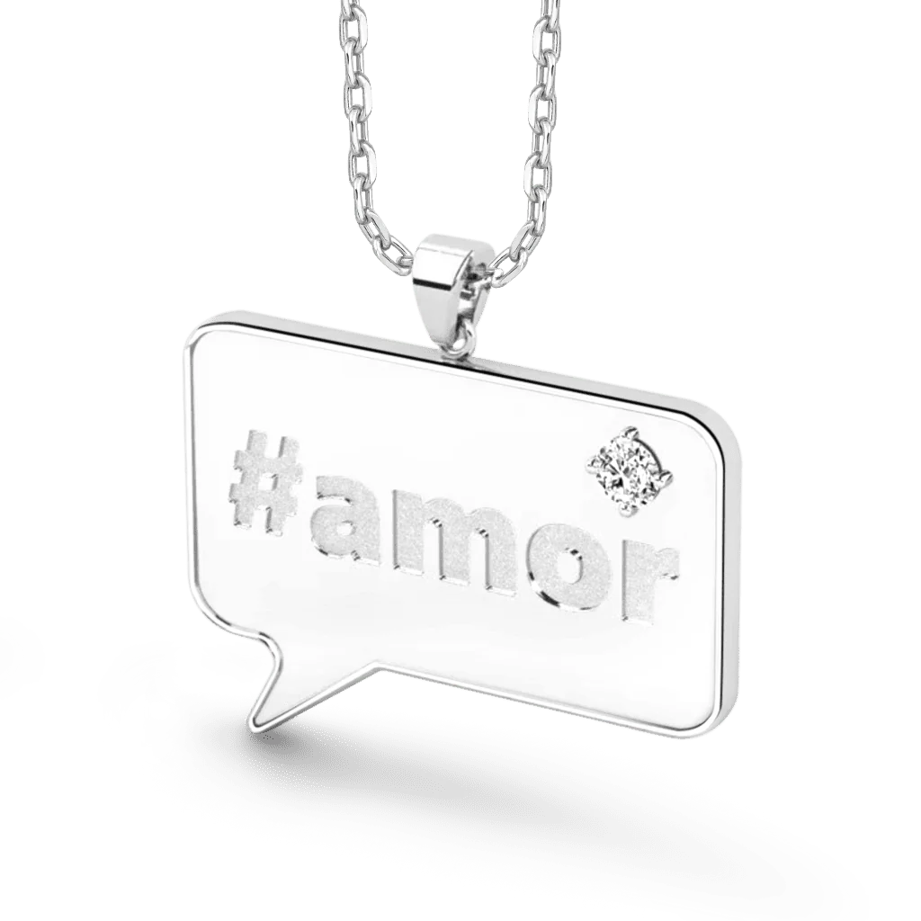 Gnoce Hashtag Speech Bubble Custom Necklace - Image 3